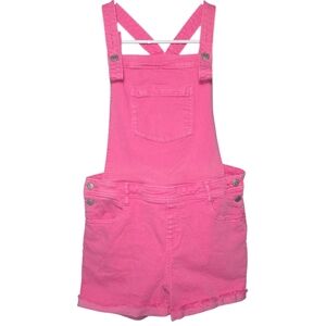 Cat & Jack Hot Pink Short Denim Teen Girl Overalls - XL 14/16